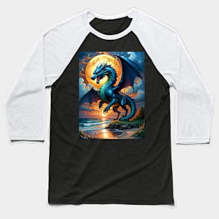 Sunset Moondragon Baseball T-Shirt